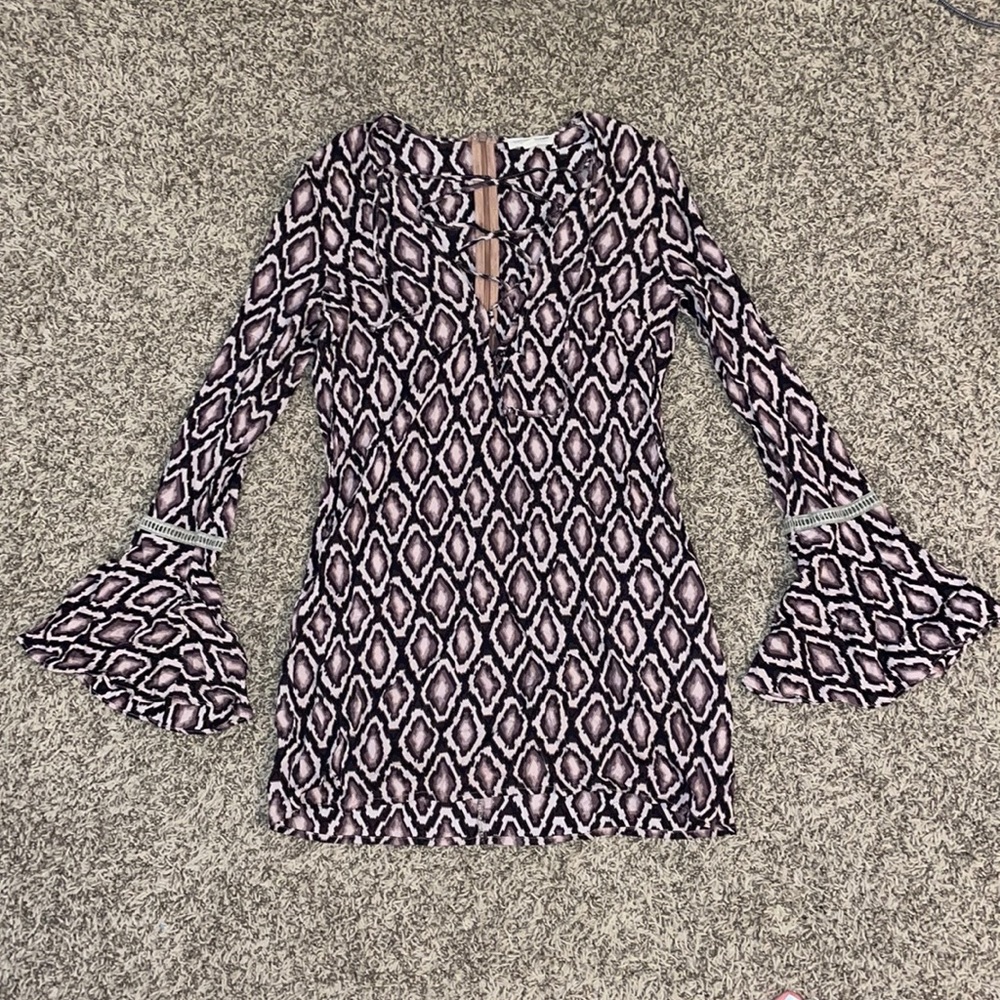 Snakeskin Long Sleeve Blouse